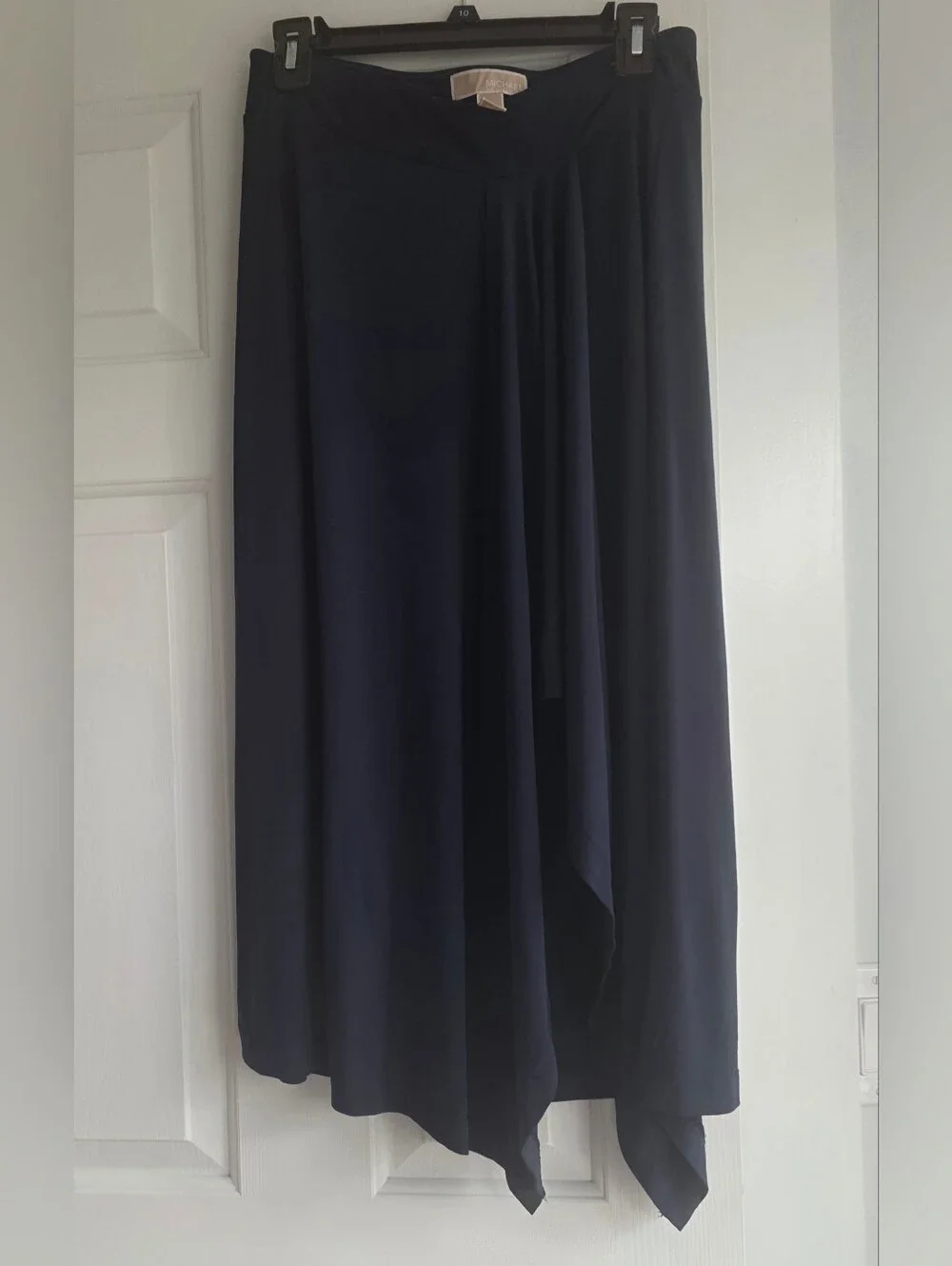 Michael Kors Navy Asymmetrical Midi Skirt